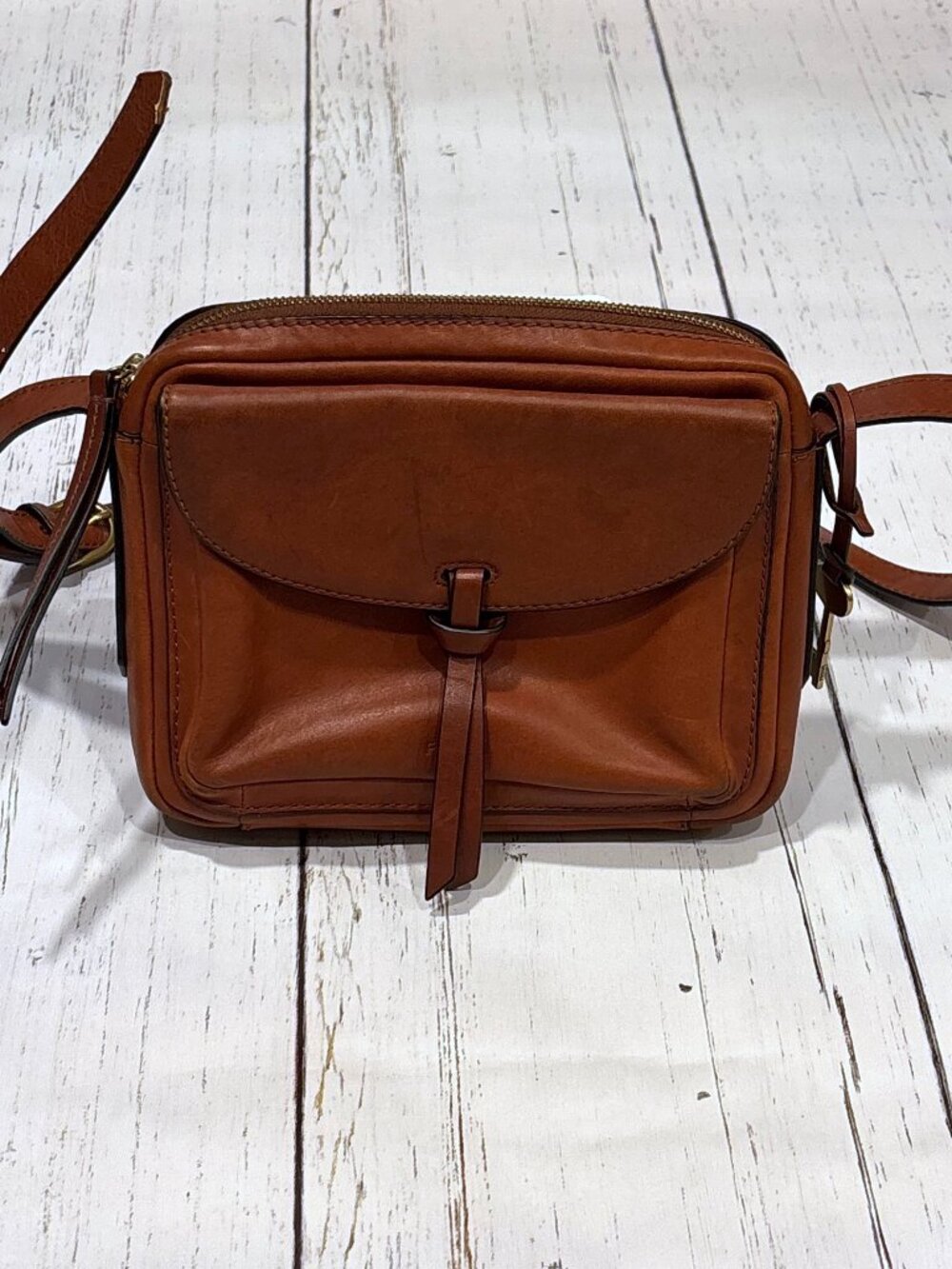 Fossil Brown Leather Crossbody Purse